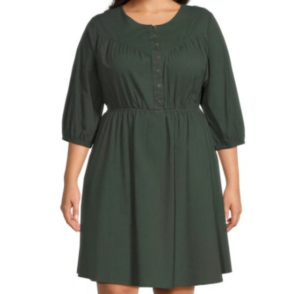 NWOT Terra & Sky Size 3x Button Front Dress